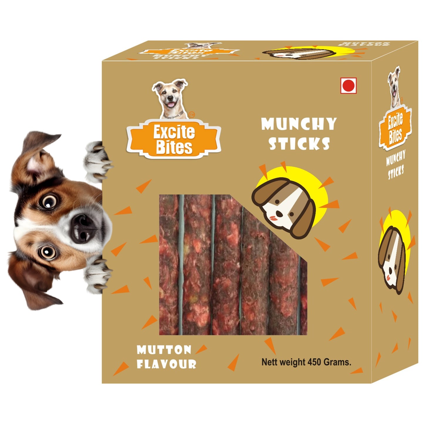 Excite Bites Mutton Flavor Munchy Sticks - 450 g Dog Chew Sticks