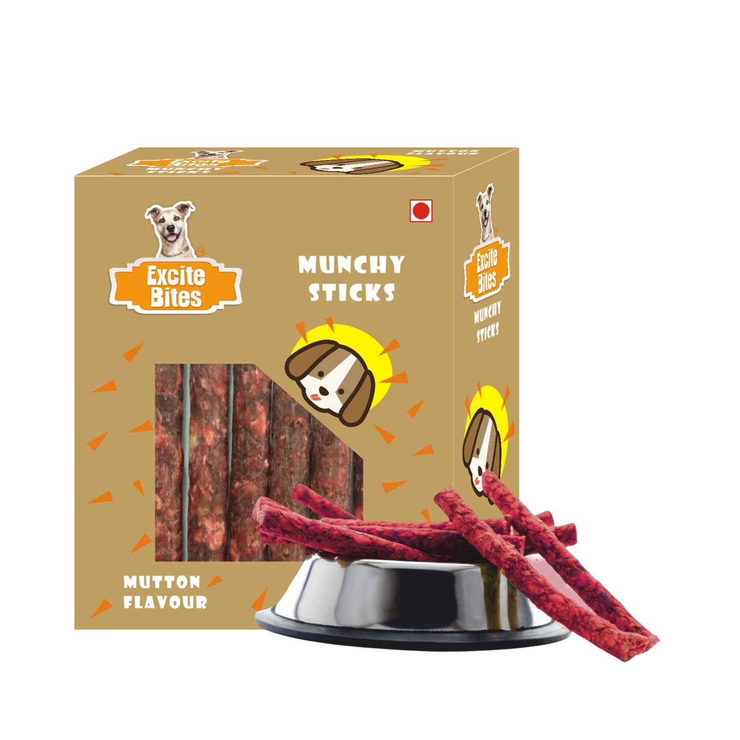 Excite Bites Mutton Flavor Munchy Sticks - 450 g Dog Chew Sticks