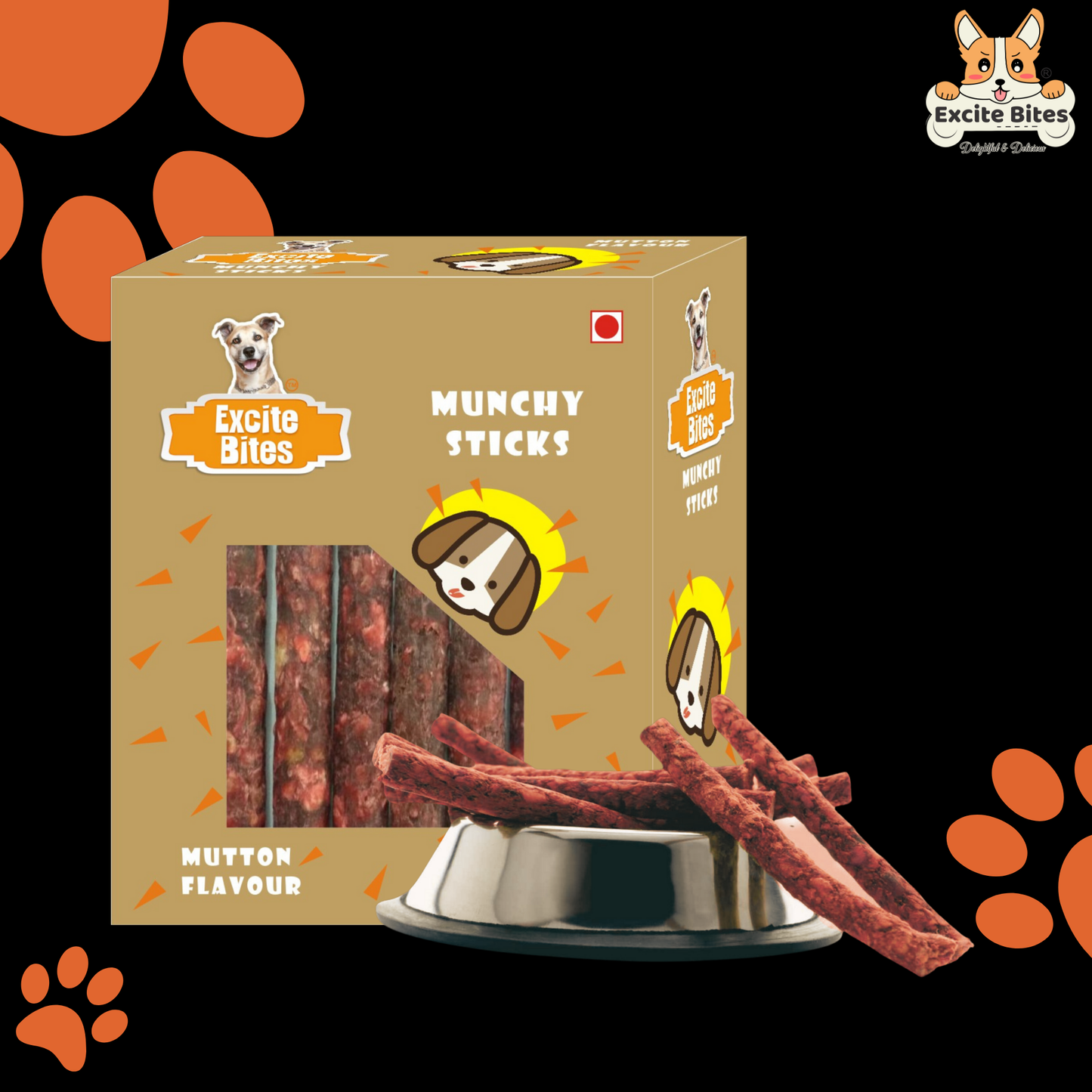 Excite Bites Mutton Flavor Munchy Sticks - 450 g Dog Chew Sticks