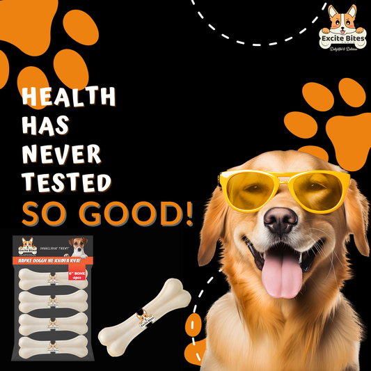 Excite Bites Dog Rawhide Bones (Dog Chews) (Size 6") (4Pcs)