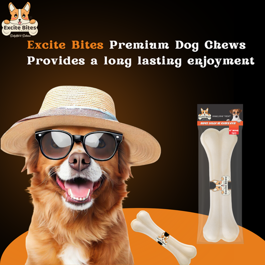 Excite Bites Dog Rawhide Bones (Dog Chews) (Size 8") (1Pcs)