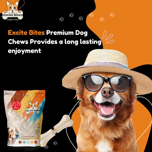 Excite Bites Dog Rawhide Pressed Bones Mega Pack (Dog Chews) (Size 5") (1 Kg Pack)