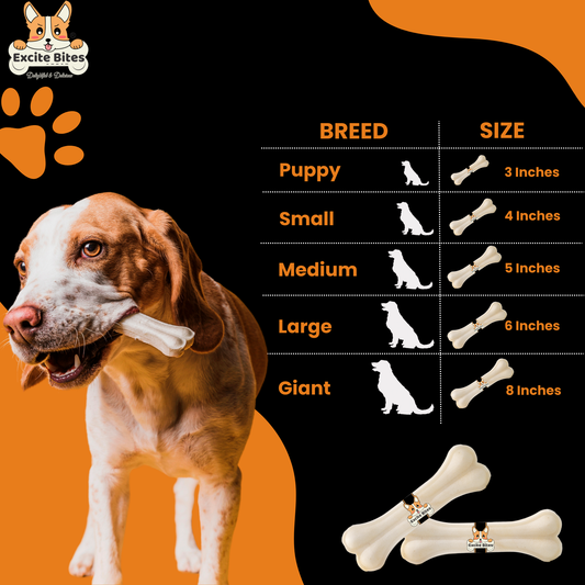 Excite Bites Combo Offer - Pet Rawhide Bones (Dog Chews) (4"-4Pcs)(5"-4Pcs), 465 g (Pack of 2)
