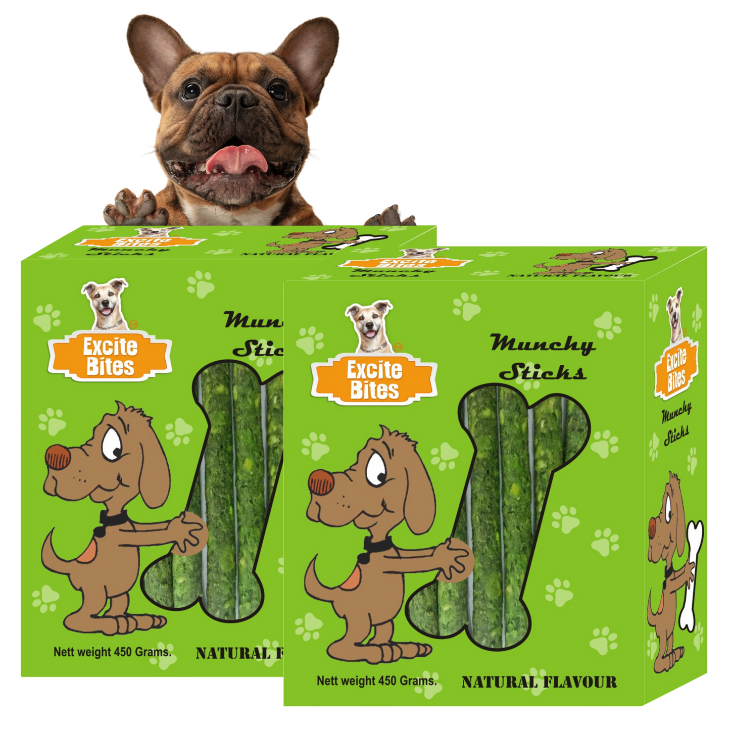 Excite Bites Combo Offer - Natural Munchy Sticks - Dog Chew Sticks, 450 g (Pack of 2)