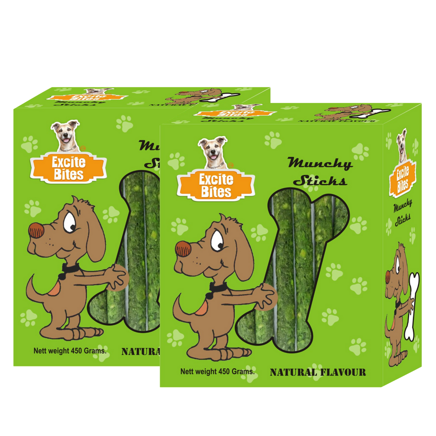 Excite Bites Combo Offer - Natural Munchy Sticks - Dog Chew Sticks, 450 g (Pack of 2)